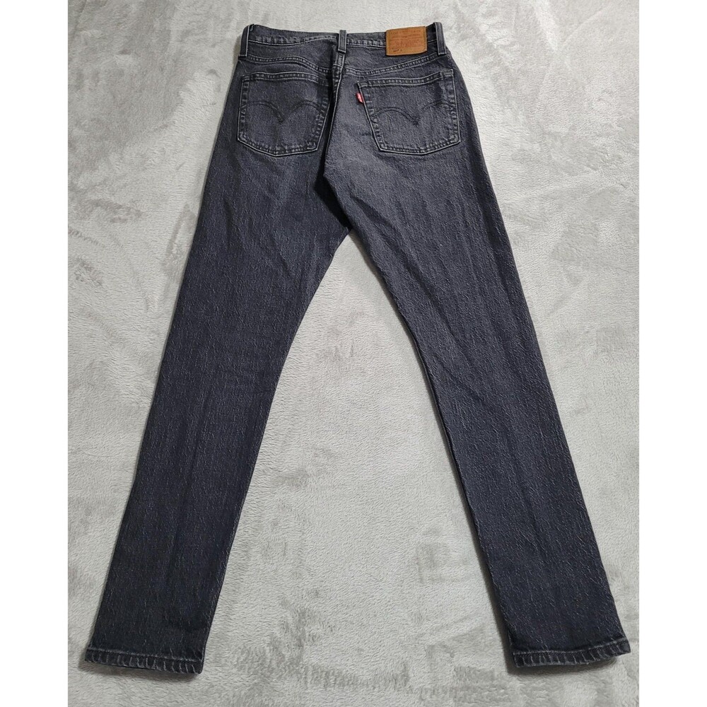 Levi's 501 S Skinny Jeans Mens 26x30 Gray Dark Wash Button Fly Denim Big E - Picture 10 of 14
